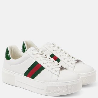 projektant replik Gucci Gucci Ace skórzane trampki biały